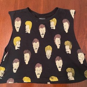 RARE 90s cropped beavis and butthead crop top